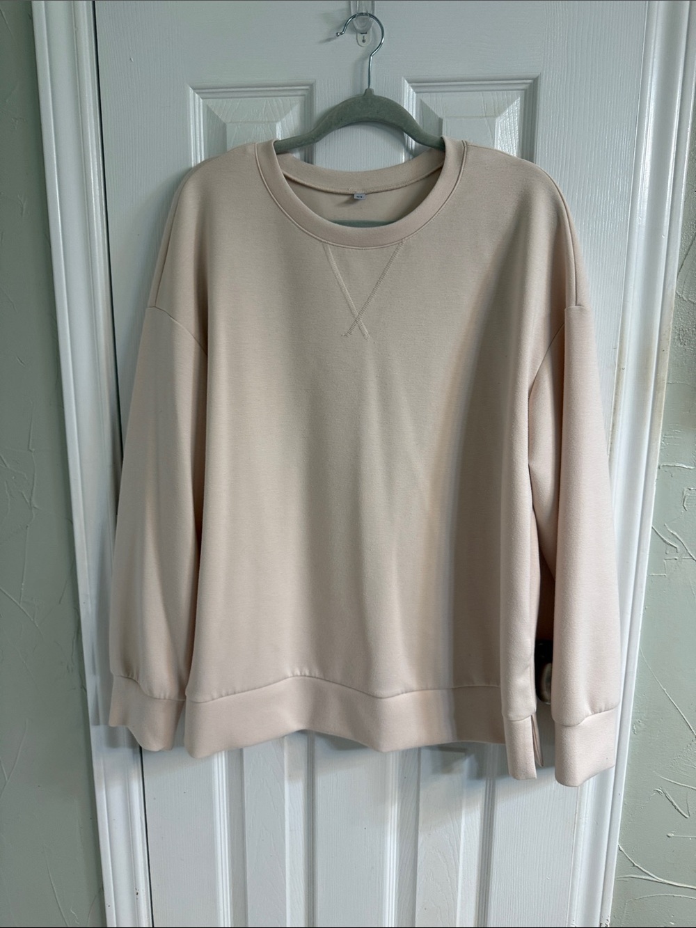 Neutral Beige Crewneck Sweatshirt